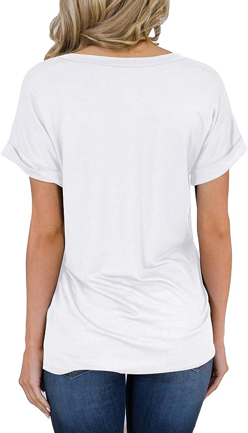 Short Sleeve V Neck Casual T Shirt