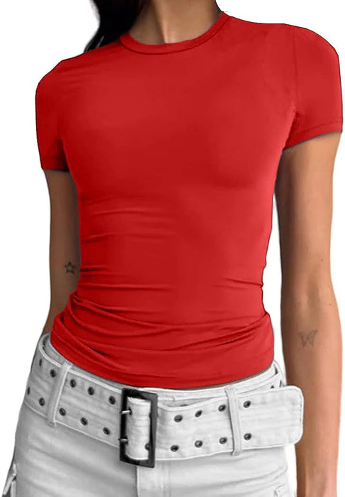 Sleeve Crew Tight T Shirts