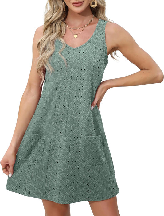 Sleeveless Sundresses Swimsuit Dress