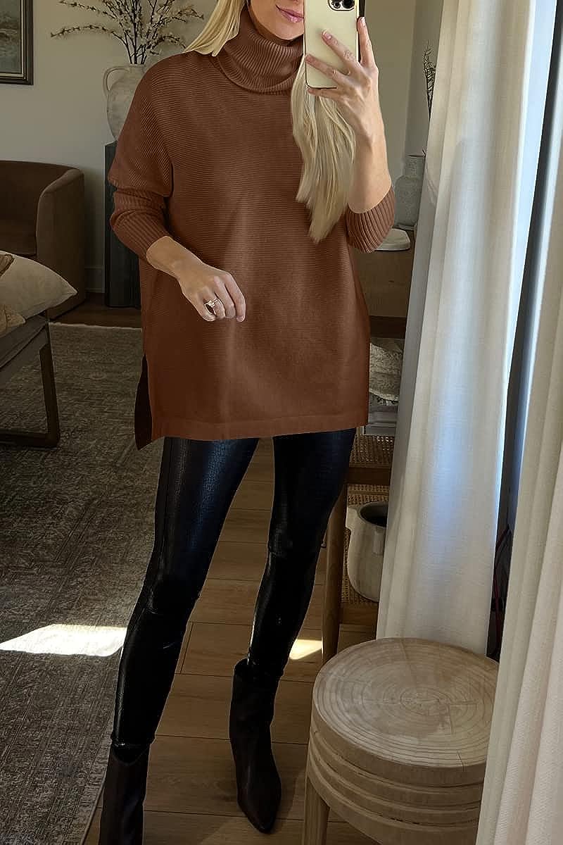 Turtleneck Oversized Sweater Top