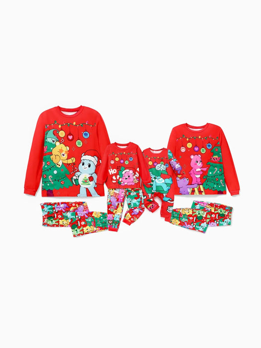 Festive Cartoon Family Matching Pajama Set