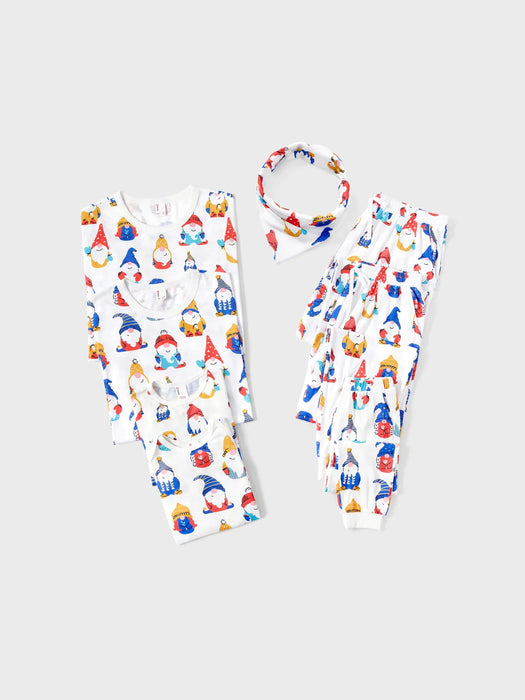 Allover Gnome Pattern Long Sleeves Family Matching Pajama Set