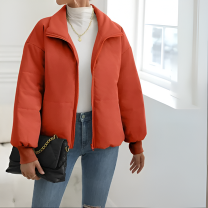 Versatile Puffer Jacket With Zippered Style