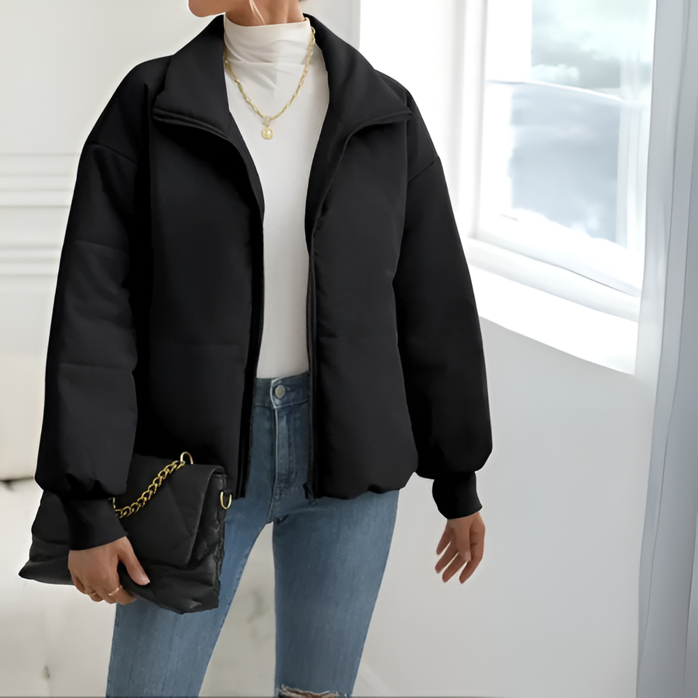 Versatile Puffer Jacket With Zippered Style