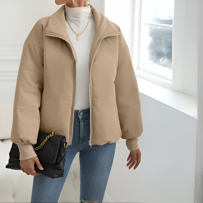 Versatile Puffer Jacket With Zippered Style